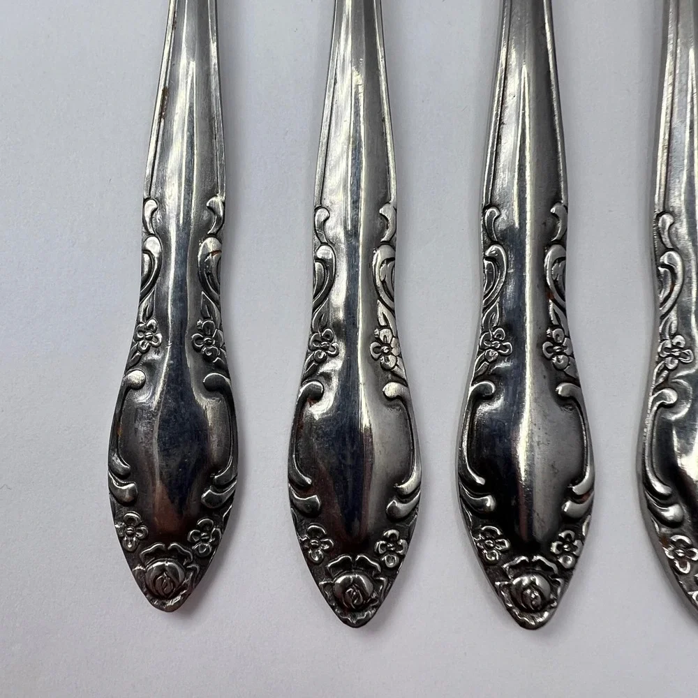 Oneida Northland Stainless Steel Seafood Forks 7 Royal Ballad Vtg 70s Cocktail